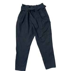 Target A New Day Black High Waisted Paper Bag Pants Mom Jeans Black Denim Size 4